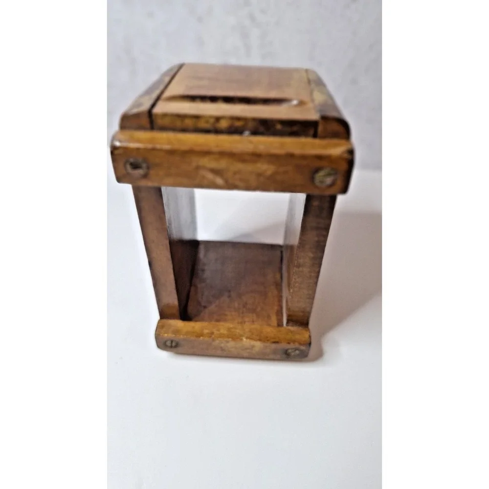 Wooden Antique Butter Mold with Metal Plunger Press